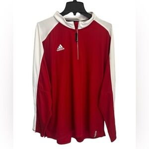 Adidas Mens Pullover Sz 2XL 1/4 Zip Red White San Fransisco Kansas City Colorway